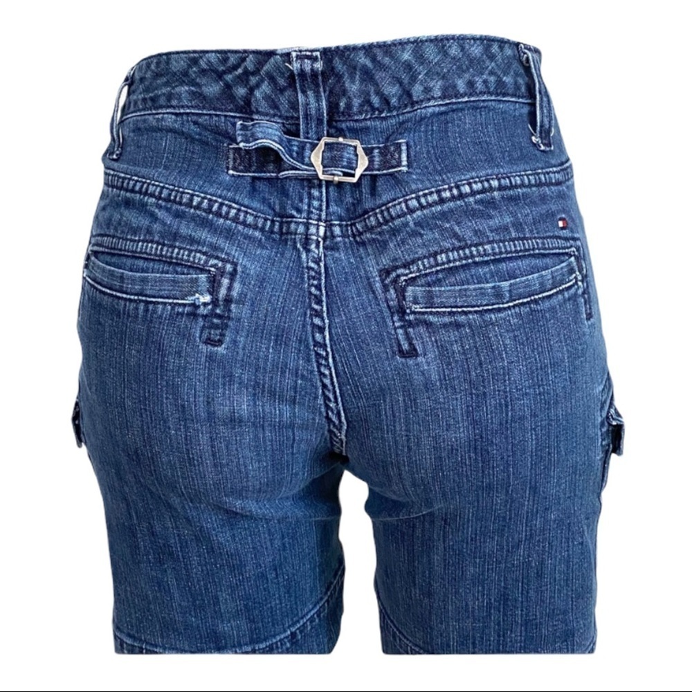 Vintage 90s Y2K Tommy Hilfiger Denim Bermuda Shorts SZ 10 Utility Streetwear - Picture 4 of 8